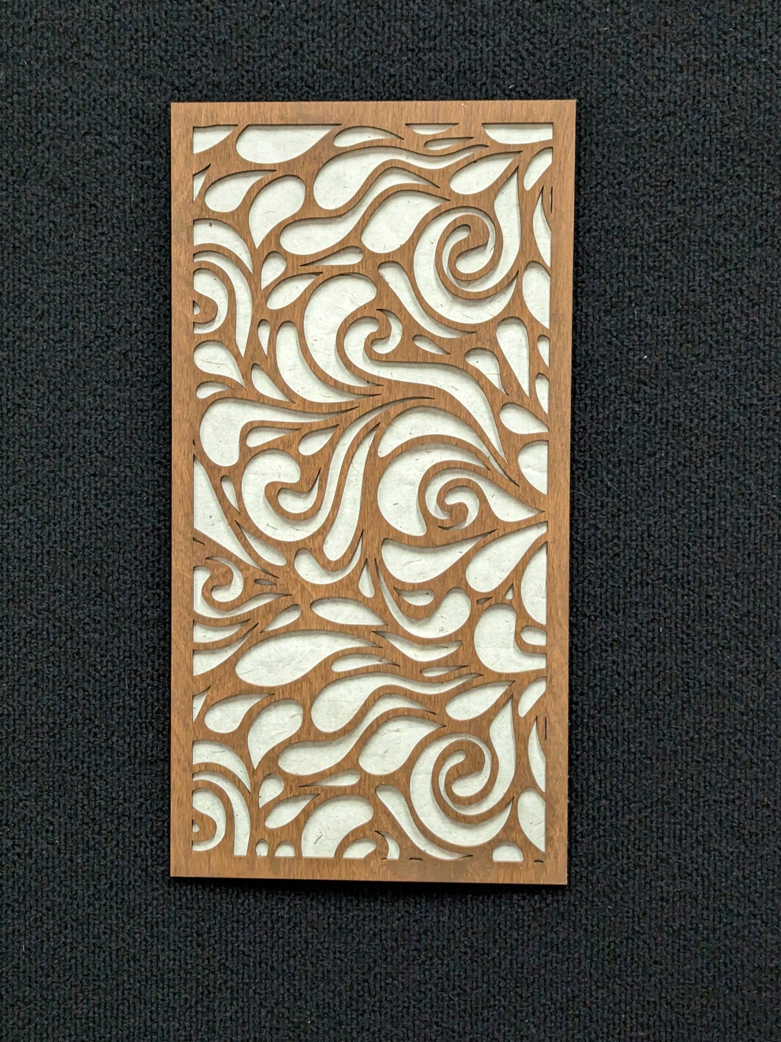 Wood Wall Art  - Lava Lamp design with rice paper