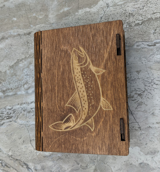 Fly Box - Laser Engraved with Living Hinge - trout image