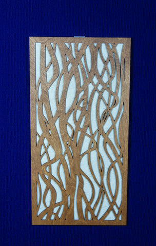 Wood Wall Art - Flowing design with rice paper