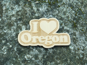 Magnet - Wood I Love Oregon design