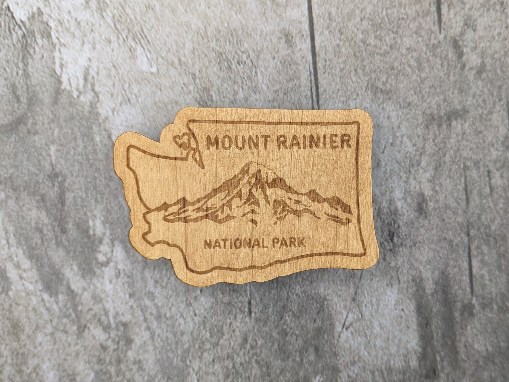 Wood Sticker - Wood Mt. Rainier National Park design
