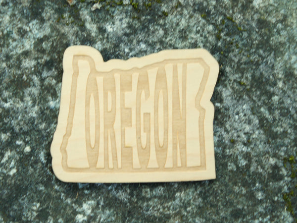 Magnet - Wood Oregon Block letters design