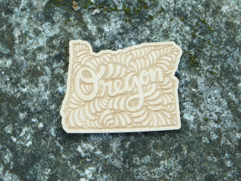 Magnet - Wood Oregon Paisley design