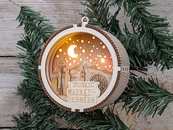 Ornament - Backlit 3D Seattle Pike Place Market