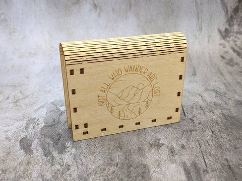 Travel Cribbage Board with Living Hinge- Not All Who Wander