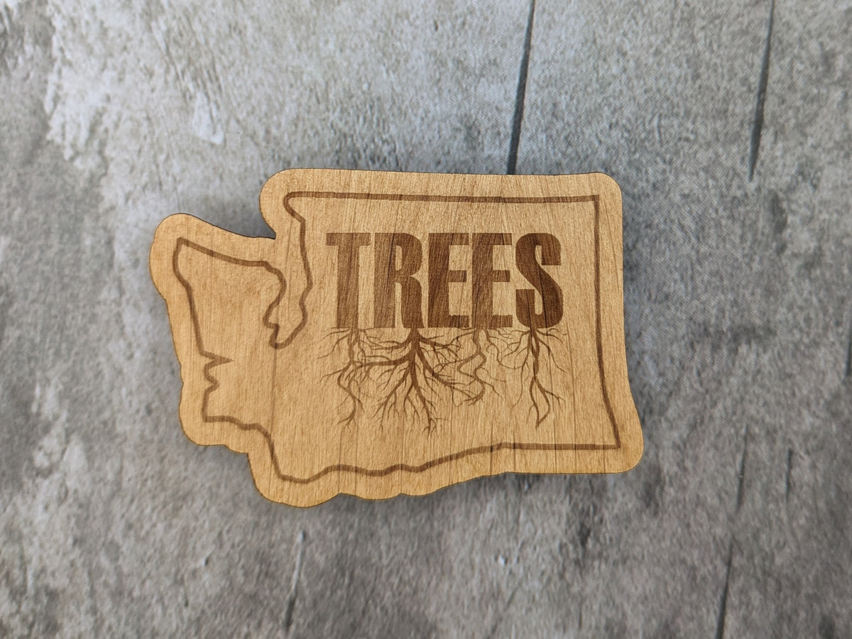 Wood Sticker - Wood Washington Trees and Roots design – MIY Olympia