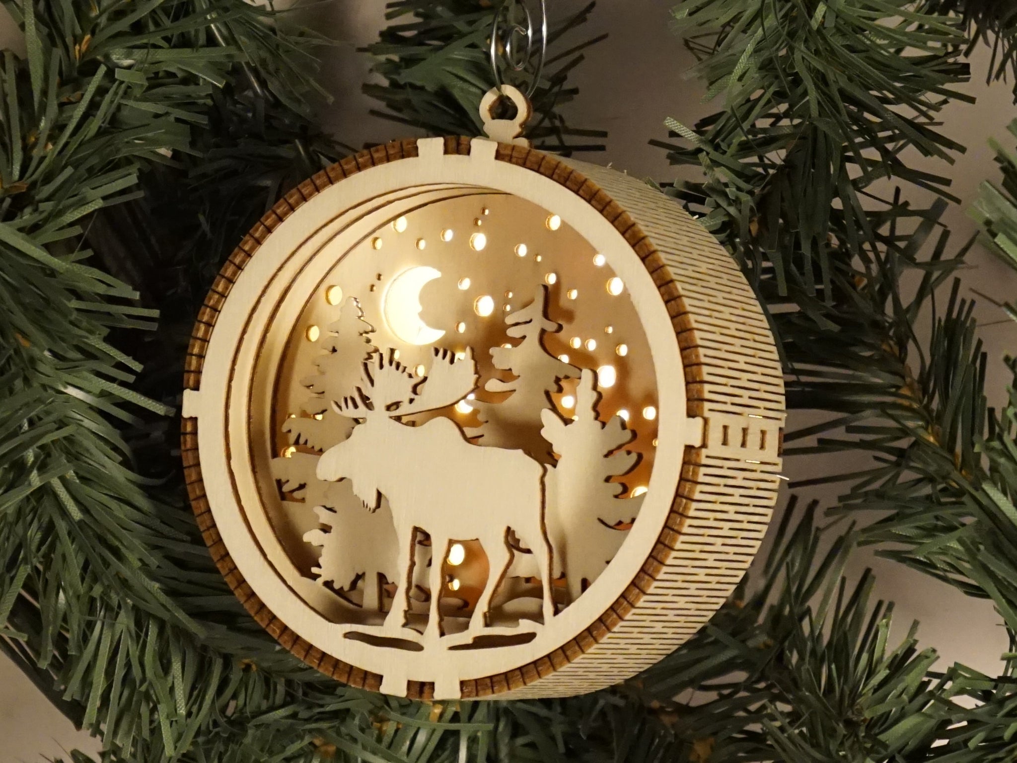 Ornament - Backlit 3D Moose design