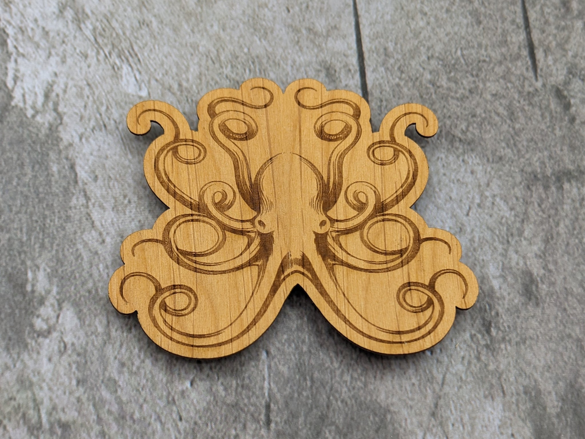 Wood Sticker - Wood Octopus design