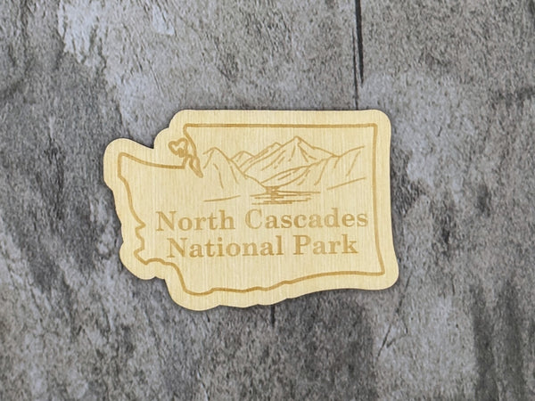 Magnet - Wood "North Cascades National Park" design
