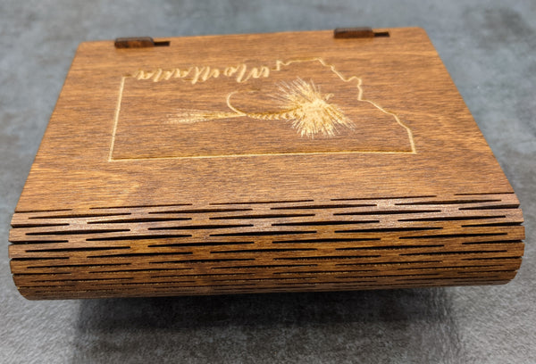Fly Box - Laser Engraved with Living Hinge - Montana