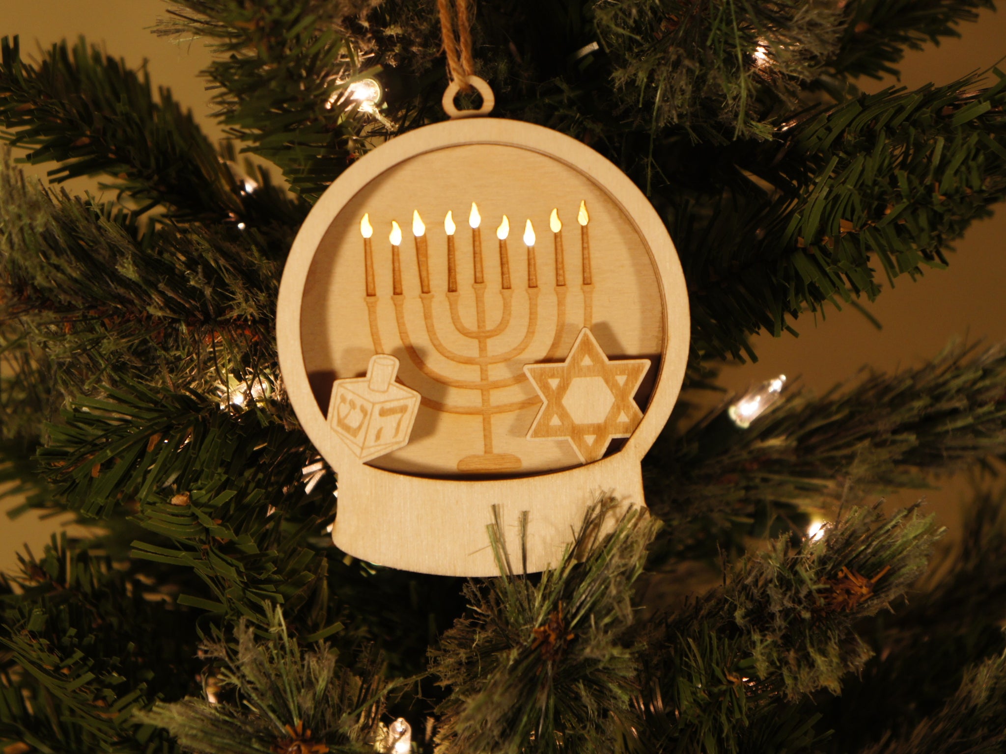Ornament - 3D Backlit Hanukkah design