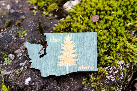 Magnet - Wood "Evergreen State" design
