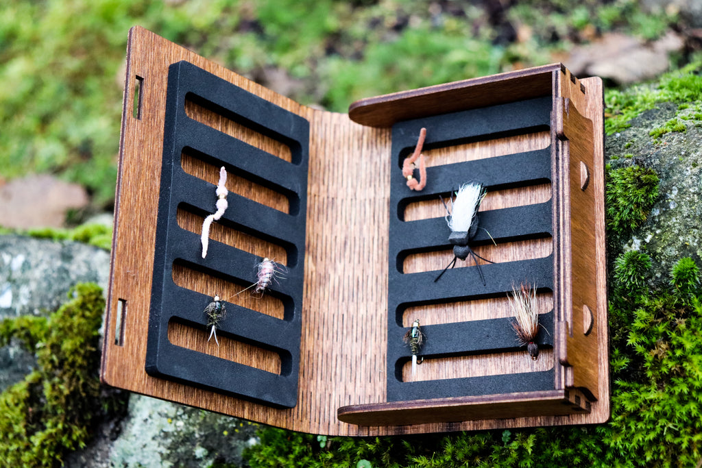 engraved fly fishing box Fly Box - Laser Engraved with Living Hinge