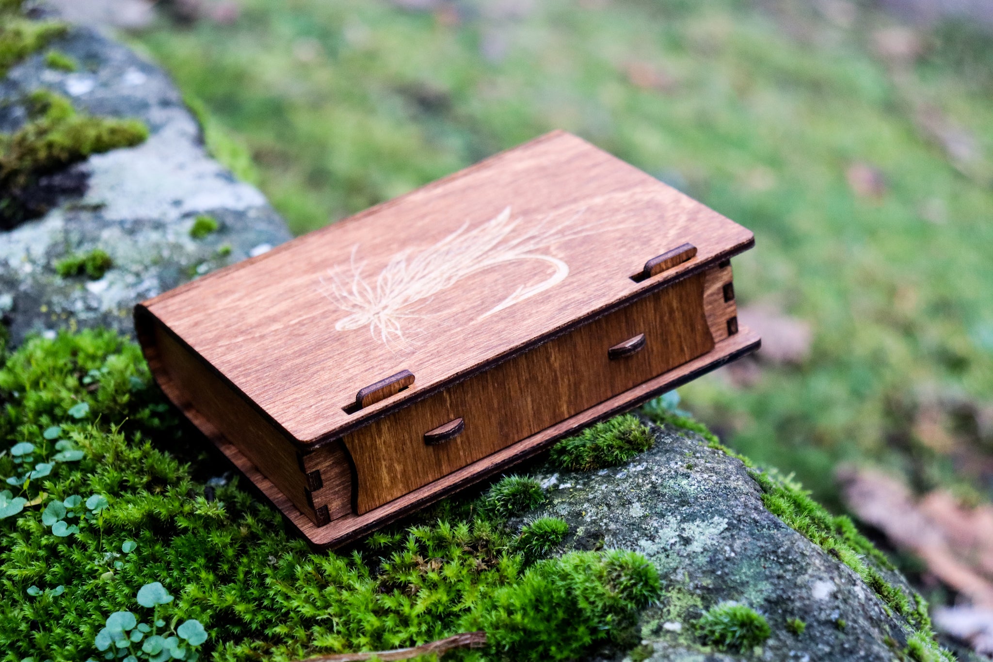 custom fly fishing boxes Fly Box - Laser Engraved with Living Hinge