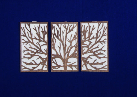 3 Panel Wood Wall Art - Moose Tree design