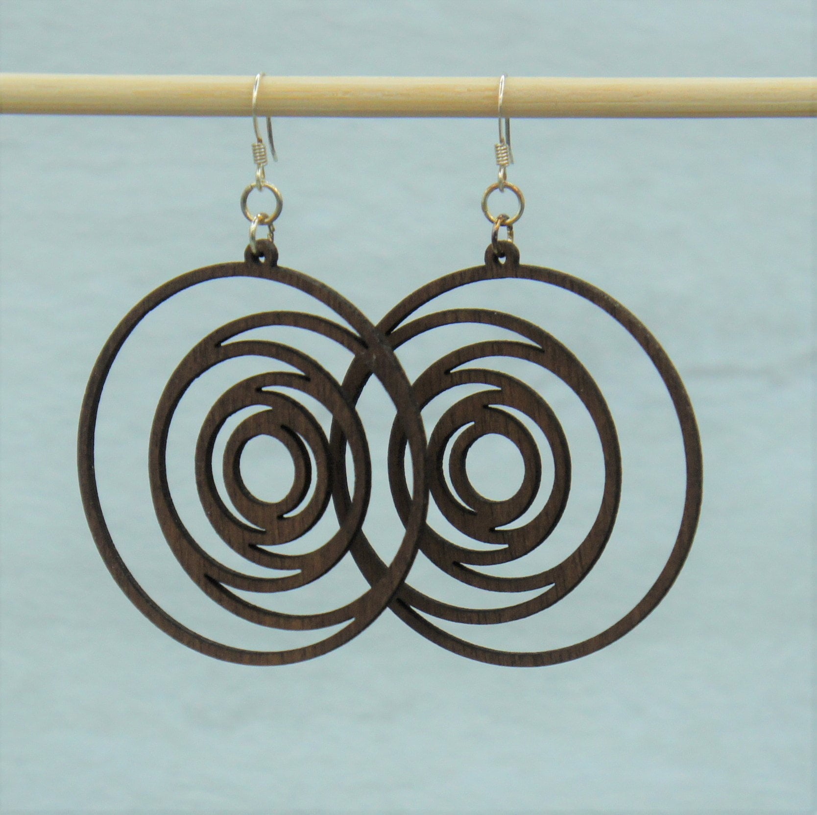 Earring - wood Circles design