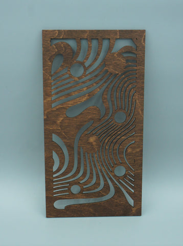 Wood Panel Wood Art - Swirls design dark