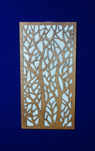 Wood Wall Art  - Single tree design with rice paper